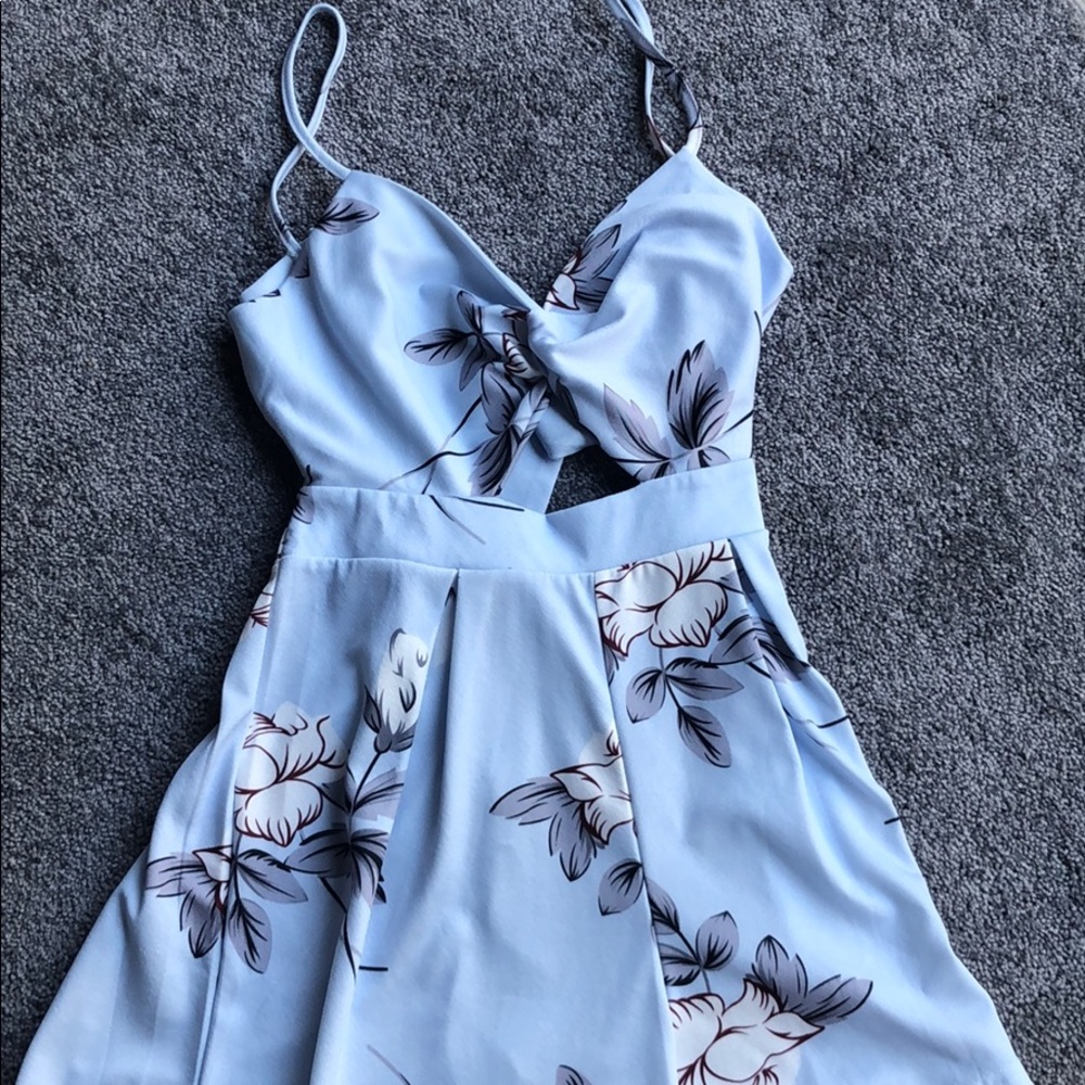 Baby Blue Floral Romper